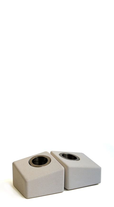 Shabbat Candle Holder Concrete & Metal