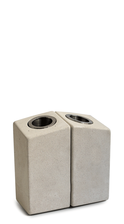 Shabbat Candle Holder Concrete & Metal